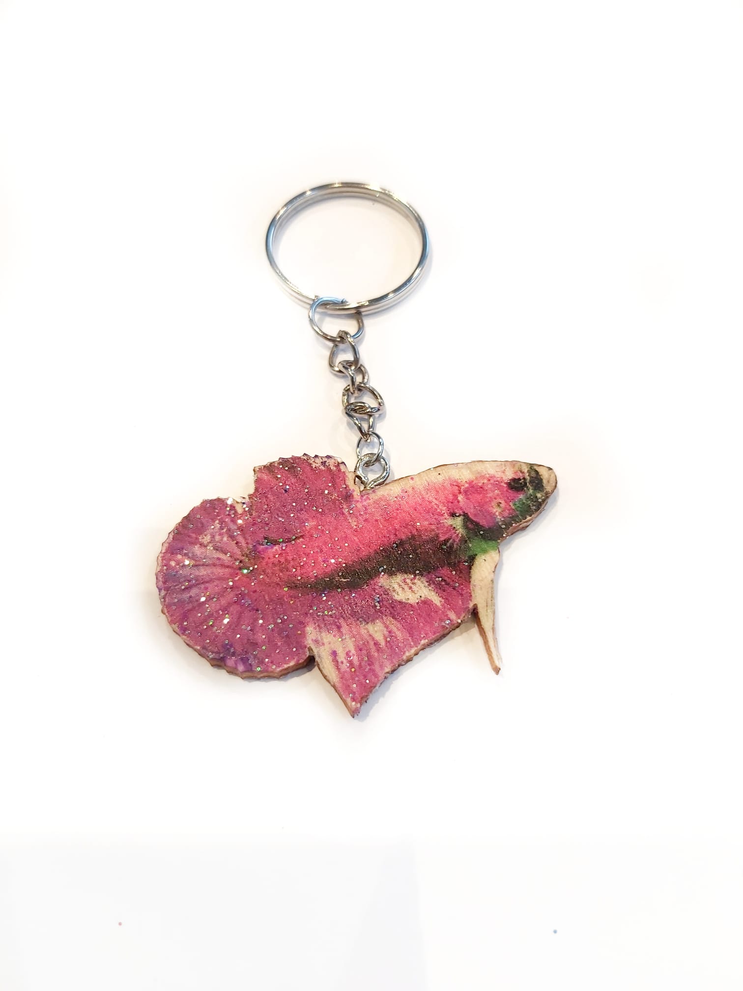 Betta Sammy - glitzerlila Kampffisch Schlüsselanhänger